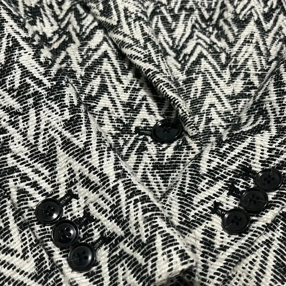 Banana Republic Black and White Chevron Print Jaquard Coat Jacket Size XS - Picture 7 of 9